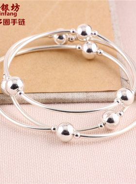 99纯银小众设计手工弹力时尚银珠