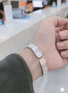 定制足银999银手镯大吉言招财猫