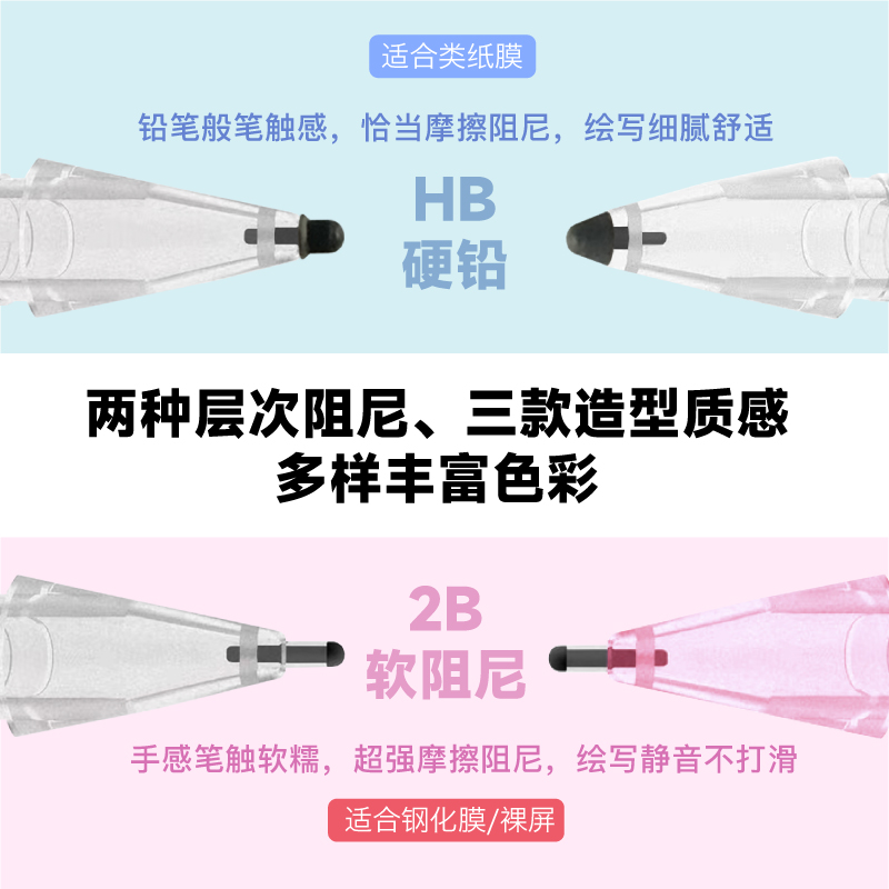 歌丽亚【玄青限定笔尖】适用苹果applepencil笔尖ipadpencil软阻尼静音ipencil一代二代类纸膜替换ipad铅笔头 - 图0