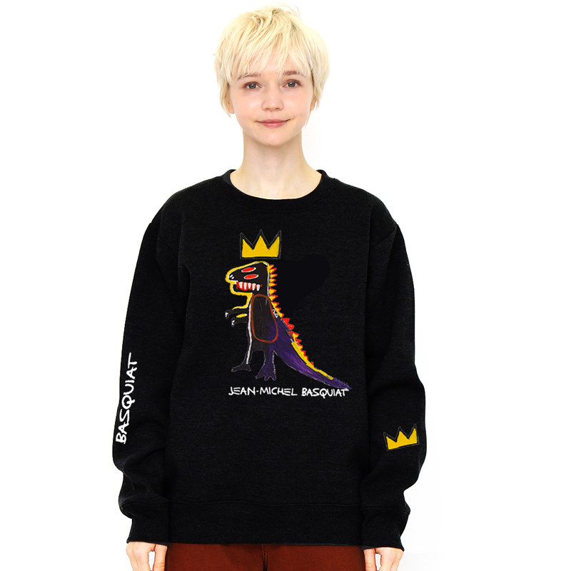秋冬季basquiat巴斯奎特 涂鸦艺术家联名男女款长袖圆领宽松卫衣
