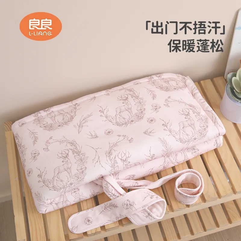 良良婴儿抱被新生儿包被秋冬初生宝宝用品加厚抱毯被子产房包巾0