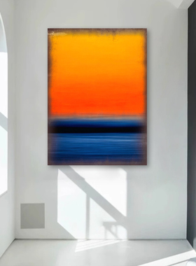 罗斯科装饰画红黄蓝色极简艺术画