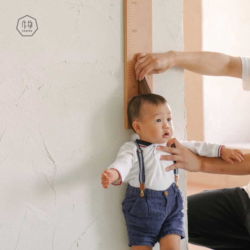 作物zowoo儿童成长磁吸身高尺婴儿量身高墙贴专业可移动木质标准 - 图1