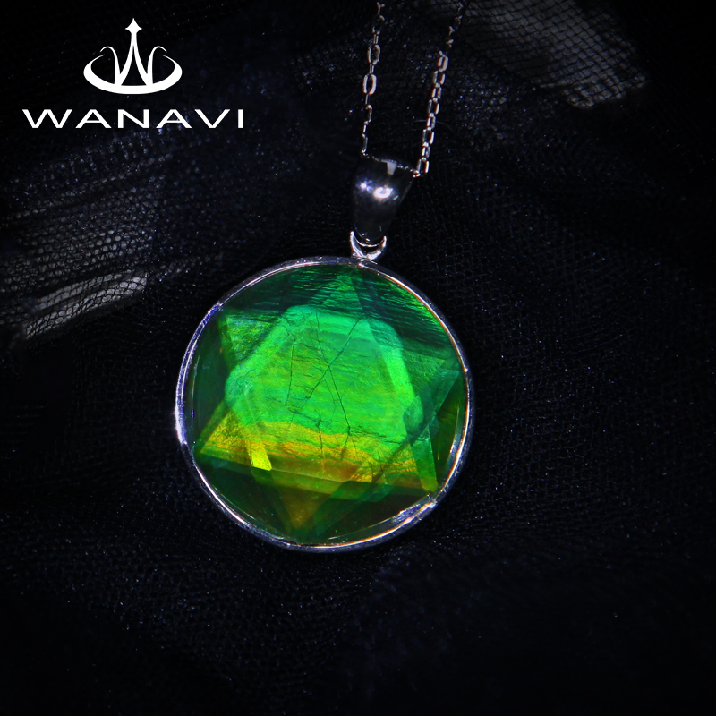 瓦萨比天然加拿大斑彩石吊坠女22mm定制原石大卫星戒面裸石送闺蜜 - 图2