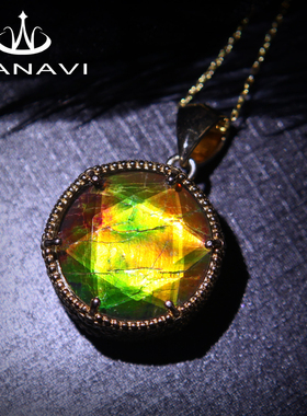 瓦萨比天然吊坠大卫星戒面斑彩石