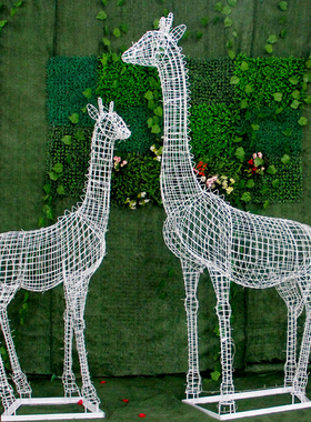 户外梅花鹿不锈钢简约现代