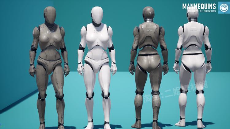 Military Style Mannequins军事风格人体模型UE4人物角色虚幻引擎