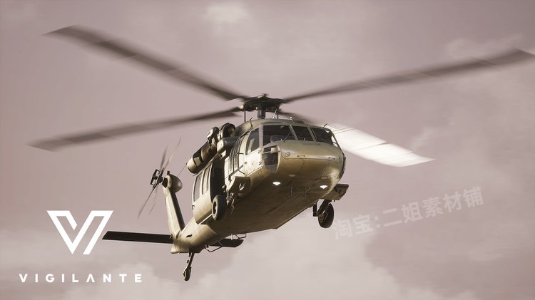 UH60A Blackhawk West直升机UE5虚幻引擎中升力通用运输机道具-图2