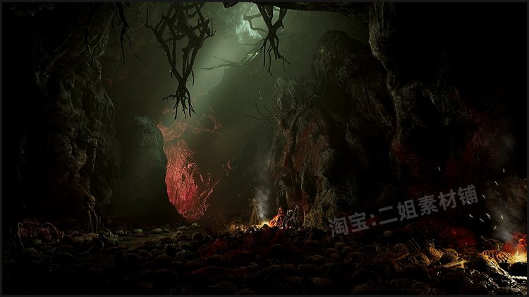 Deadly Caverns Modular Asset Pack致命洞穴资源原始野蛮UE4游戏-图1