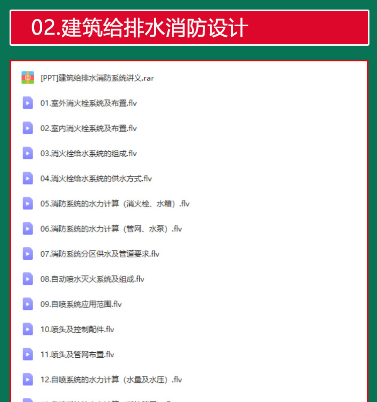 建筑消防设计视频教程防排烟给排水电气火灾自动报警系统实战课程 - 图2