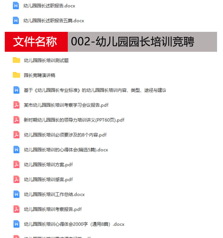 幼儿园园长述职报告竞聘工作计划总结卫生保健业务教研管理资料集 - 图2