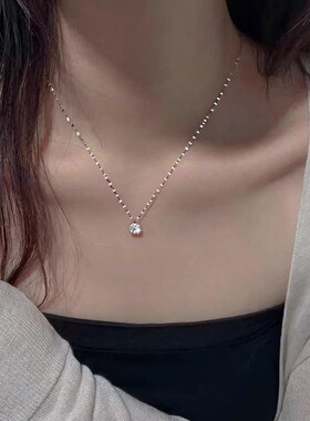 银S999纯银方糖项链女新款项链