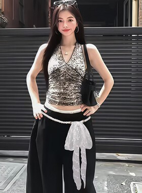 法式蕾丝花边腰链配饰女