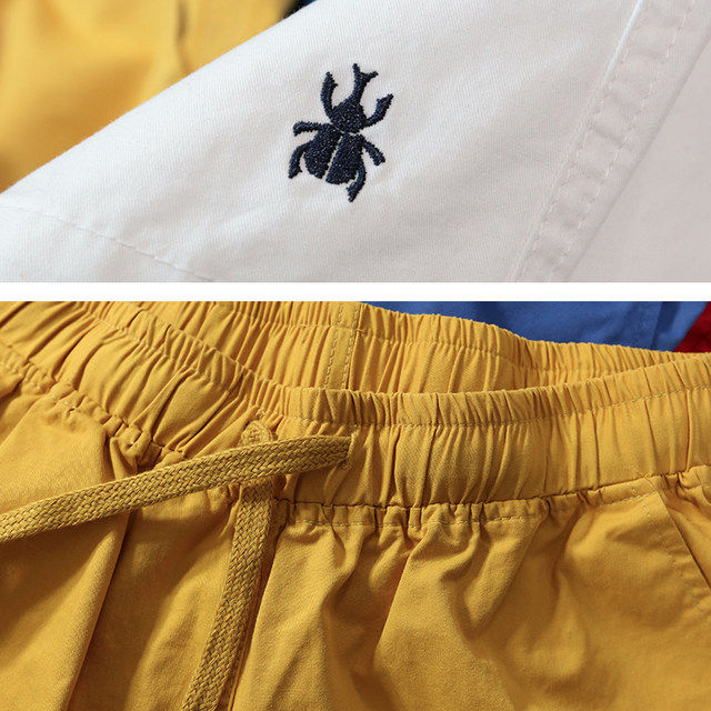 ໂສ້ງຂາສັ້ນ micro-elastic ແບບຄູ່ຂອງຜູ້ຊາຍແລະແມ່ຍິງແອວ elastic
