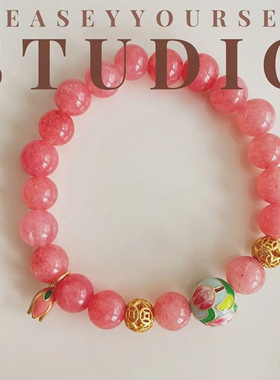 夏苒XIARAN「粉黛」原创设计彩色春夏甜美糖果色国风新中式项链