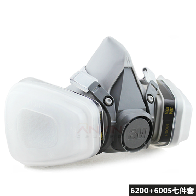 3M6200防毒面具喷漆尘毒化工防护面罩620E防毒面罩620P防有机蒸气-图3