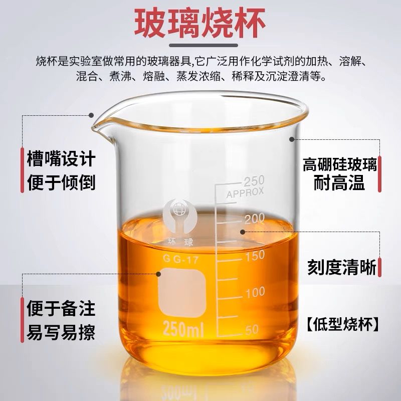 玻璃烧杯环球杯50ml玻璃棒分装工具 - 图0