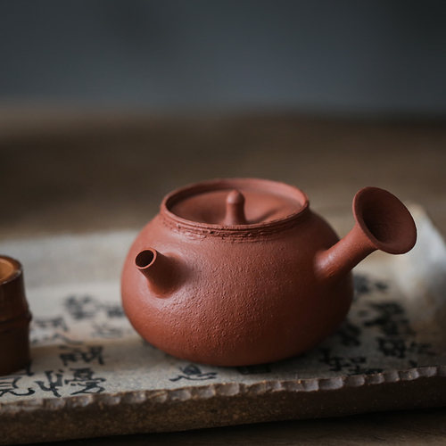 纯手工侧把壶小茶壶红陶泥紫砂功夫泡茶壶复古中式急需壶 110ml - 图1