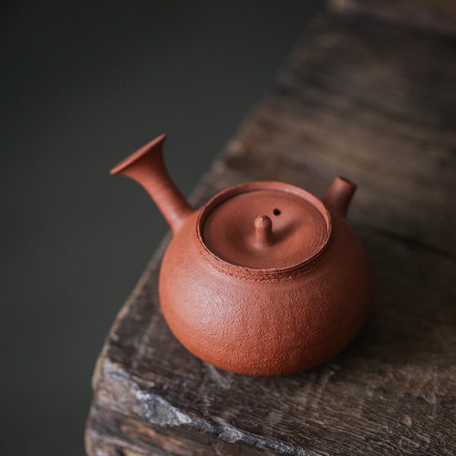 纯手工侧把壶小茶壶红陶泥紫砂功夫泡茶壶复古中式急需壶 110ml - 图0