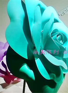 蓝玫瑰橱窗婚庆美陈dp点场景道具