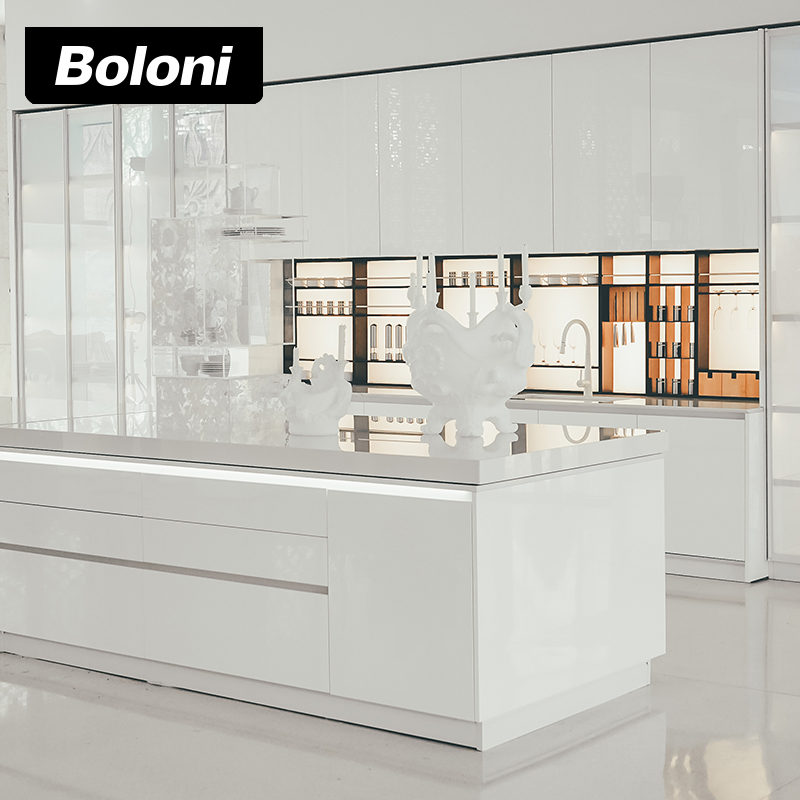博洛尼全屋定制新品简约现代厨房开放岩板台面整体橱柜订金科莫 - 图1