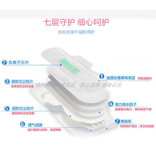 正品绿叶10包日用卫生巾女棉组合装爱品生活整箱负离子官方旗舰店 - 图3