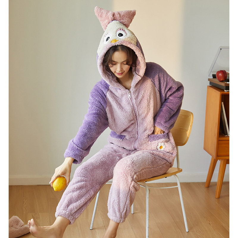 秋冬季连体卡通动漫可爱珊瑚绒睡衣 金喜彩本初睡衣/家居服套装