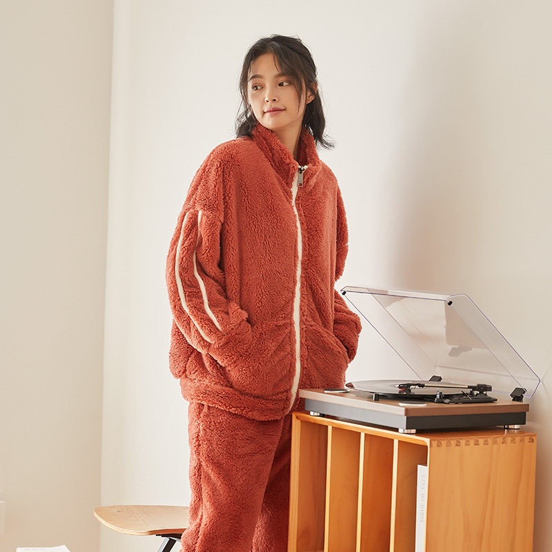 珊瑚绒加绒保暖韩版两件套睡衣 金喜彩本初睡衣/家居服套装