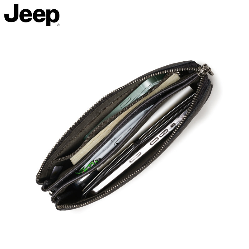 jeep男士手拿包真皮轻奢潮牌男包 jeep箱包男士包袋