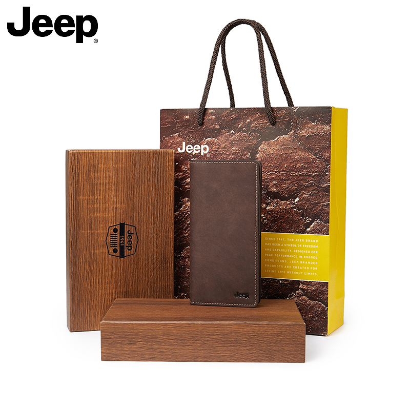 jeep2022新款男士长款真皮超薄钱包 jeep箱包钱包