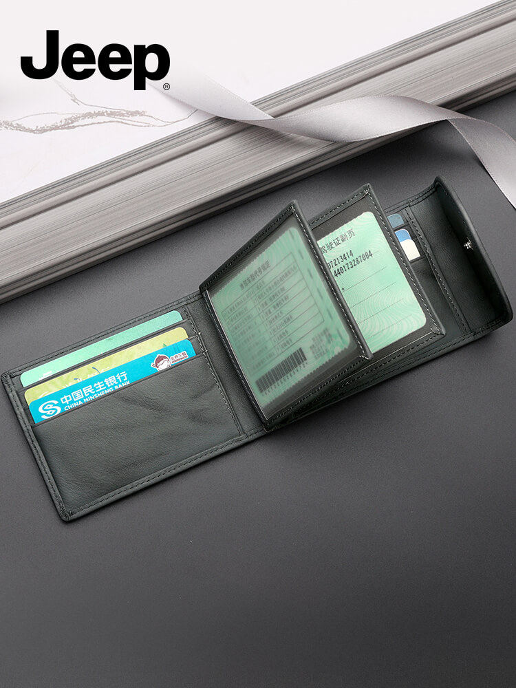 jeep男真皮小众潮牌银行卡套钱包 jeep箱包卡包