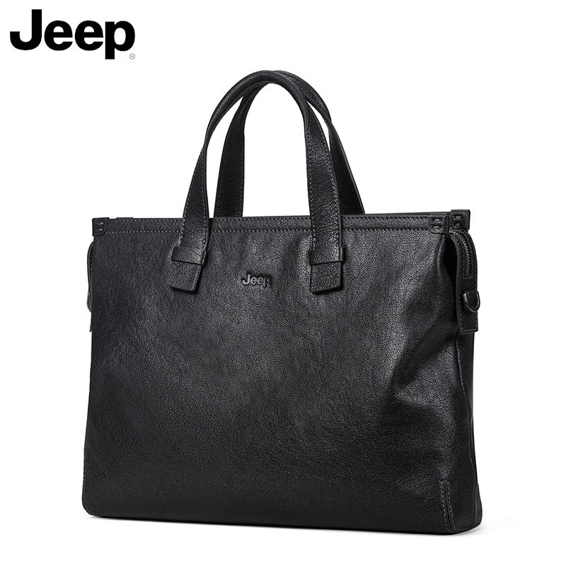 jeep真皮公文包男出差通勤男士包包 jeep箱包男士包袋