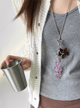 日韩ins风金属星星音符吊坠项链