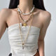 French vintage multi-layered pearl clavicle chain