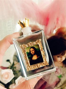 原创复古油画皇冠塞子玻璃瓶闺房