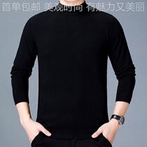 Season Long Sleeve Mens Middle Loose Autumn 8819-li Code Year Dad Shirt Dress Pure Color Round Collar Cashmere Compassionate