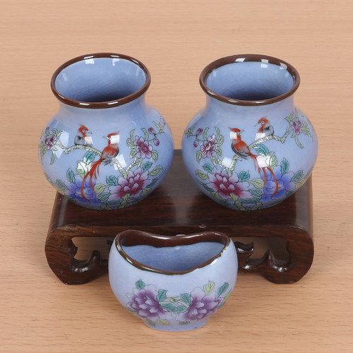 新款包邮精品鸟碗鸟食杯陶瓷画眉鸟食罐鸡心杯水缸盒槽鸟笼杯配件 - 图2
