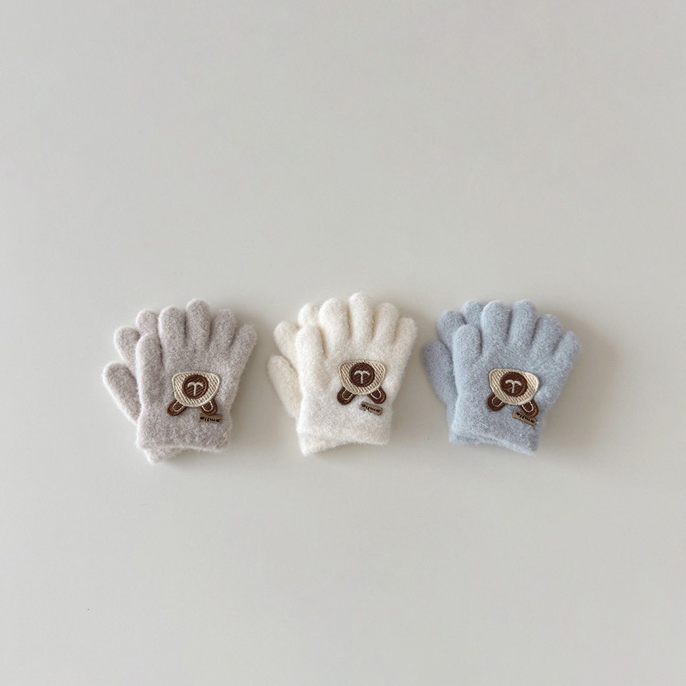 儿童帽子秋冬2025新款可爱小熊男童女童五指手套宝宝防寒保暖分指,淘宝优惠券,粉丝福利购,淘宝优惠卷