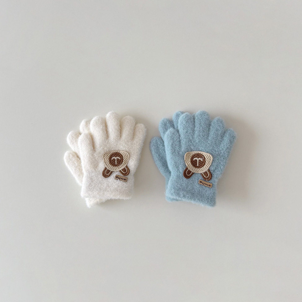 儿童帽子秋冬2025新款可爱小熊男童女童五指手套宝宝防寒保暖分指,淘宝优惠券,粉丝福利购,淘宝优惠卷