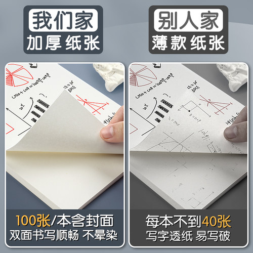 草稿纸草稿本小学生用空白加厚演草纸数学验算演算打草纸纸张初中生高中生大学生本子考研专用白纸批发便宜C1 - 图1
