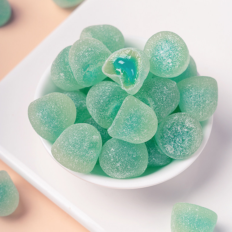 奇峰强劲薄荷爆浆软糖清凉果汁夹心糖果铁盒硬糖元旦儿童节礼盒装