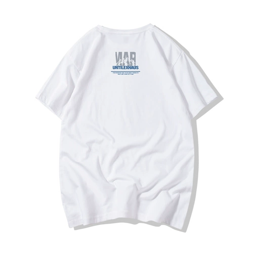 Трендовая хлопковая футболка с коротким рукавом для отдыха, брендовая летняя одежда, короткий рукав, оверсайз