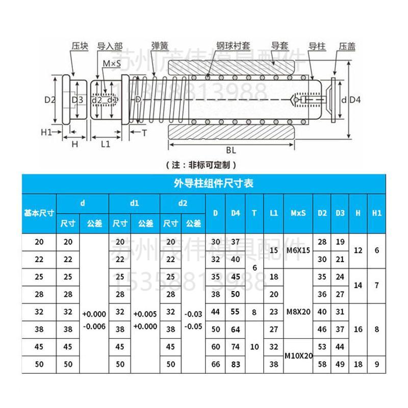 盘起米标冲压模具精密TRP十字滚珠RK QK RKSH QKSH外导柱导套组件 - 图2