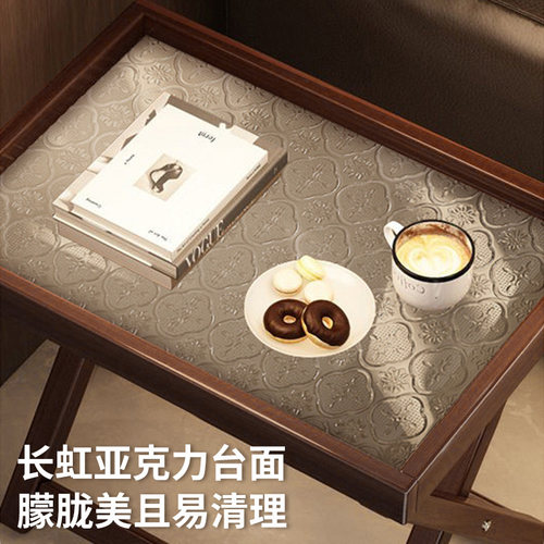 中古风边几折叠小户型户外可移动沙发茶几折叠家用客厅露营置物架 - 图0