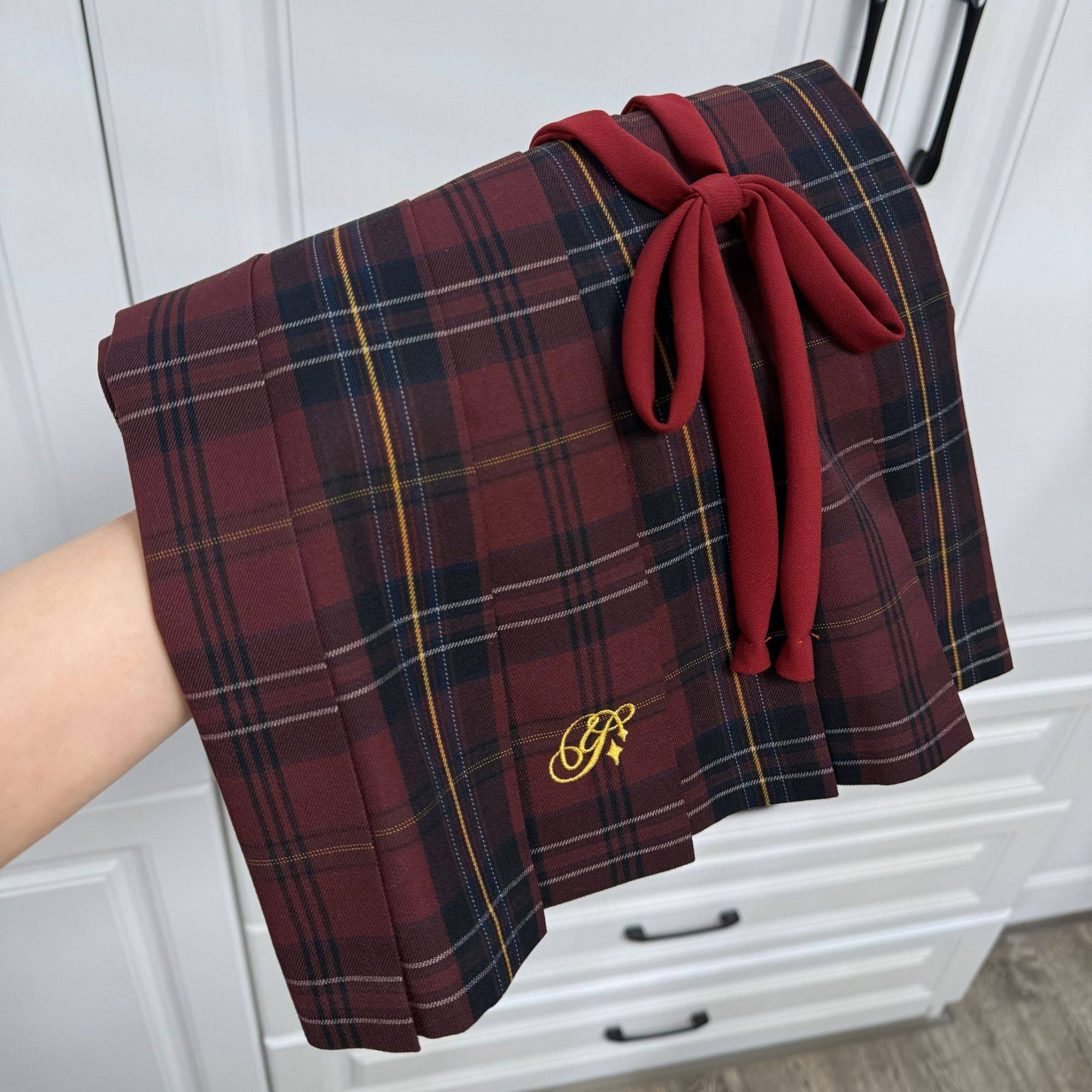 猫看花jk制服【韶华】原创格裙女百褶裙红格格裙TR面料学院风短裙,淘宝优惠券,粉丝福利购,淘宝优惠卷