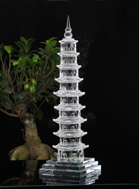 洛馨缘人造水晶摆件文昌塔书房