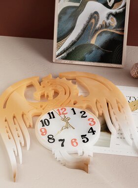 diy火龙时钟滴胶模具简约钟表机芯阿拉伯数字表盘硅胶模具S61