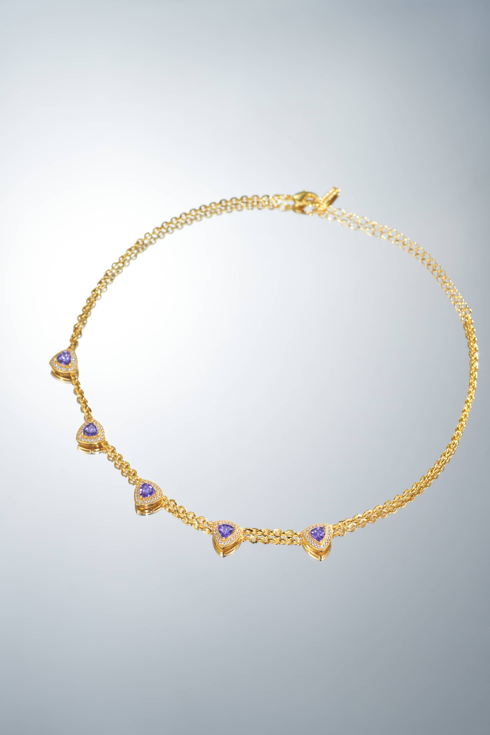 【SCHAWLOW肖洛】项链女轻奢小众新款紫色高级性感镀金锁骨链-图2