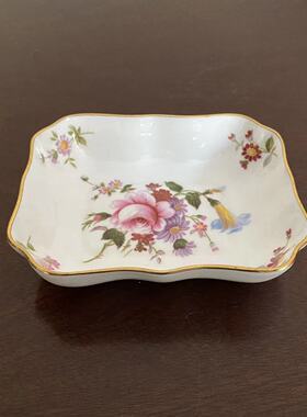 Royal Crown Derby 皇家皇冠德比 1976年 花束长方盘 中古首饰碟