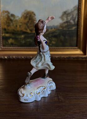 Royal Crown Derby 皇家皇冠德比 爱德华·德鲁设计瓷偶摆件 瑕疵